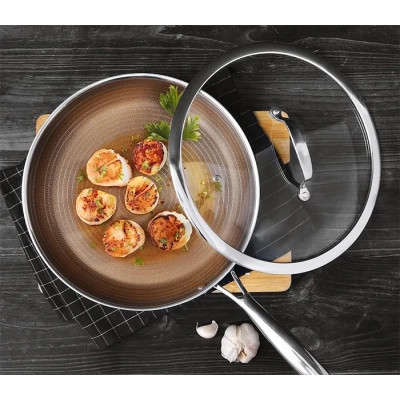 Сковорода MasterPro Giro-gold(US), з кришкою 30 см (MPUS10162-STSMS) Винница - изображение 4