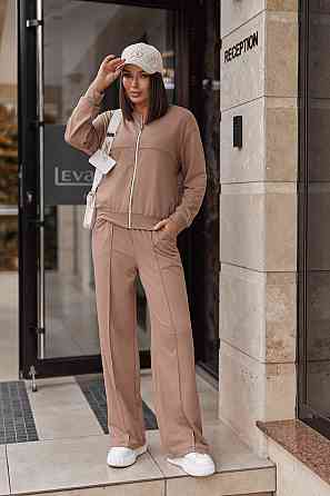 Жіночий трикотажний костюм зі штанами палаццо "Alicante"  | Норма і батал Капучіно, 46-48 Київ