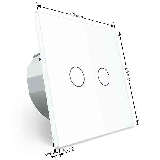 LIVOLO Безшумний сенсорний прохідний/перехресний вимикач 2 сенсора Livolo білий скло (VL-C702SQ Коломыя