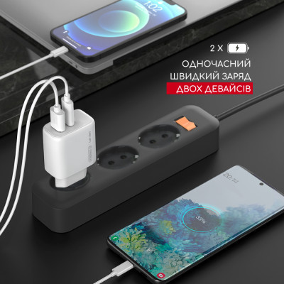 Зарядное устройство Intaleo 30W GAN USB-C PD+USB-A QC 3.0 white (1283126578274) Винница - изображение 6