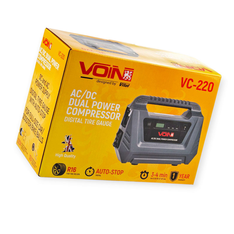 Компрессор 10атм/ 25л/10а/1,8м шланг/прикур/12-220в/насадки/автостоп/сумка Мукачево - изображение 6