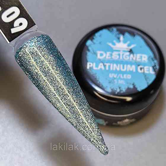 Гель-фарба P09 Designer Platinum Gel з блистками 5мл Херсон