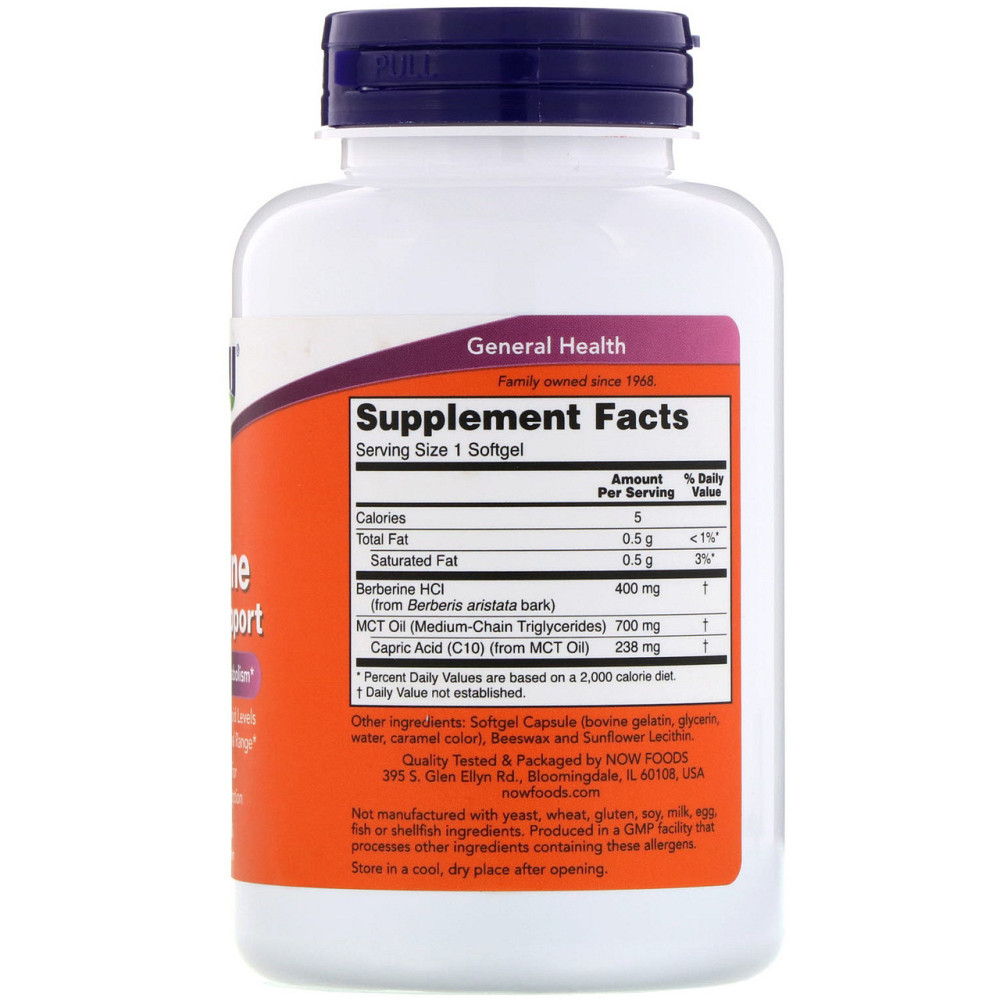 Контроль глюкозы крови Now Foods  Berberine Glucose Support 90 гел капс Киев - изображение 2