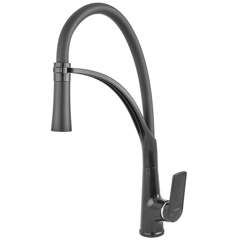 Змішувач для кухні Plamix Lucas-017 SET BLACK REFL.Black з підведенням   ( PM0717 ) 38898 Харьков - изображение 1
