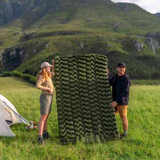 Матрас двухместный Naturehike CNK2550WS019 (65 мм) с мешком для надувания Синий Киев