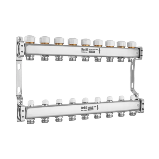 Колектор з термостатичними та запірними клапанами Roho R805-09M - 1"х 9 вих. (RO1040) Київ