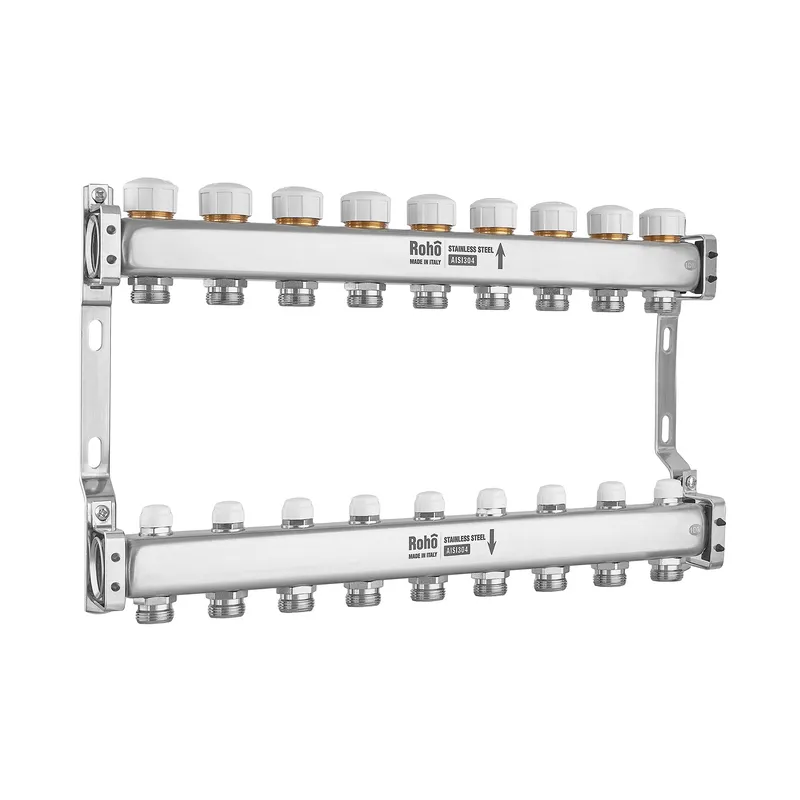 Колектор з термостатичними та запірними клапанами Roho R805-09M - 1"х 9 вих. (RO1040) Київ - фото 1