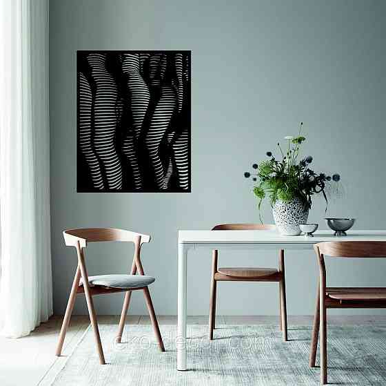 Декоративне настінне Панно «Жіноче тіло», Декор на стіну 90*72 см, Чорний Київ