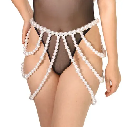 Спідниця з перлин Art of Sex - Jasmine, колір білий, розмір XS-2XL Львів