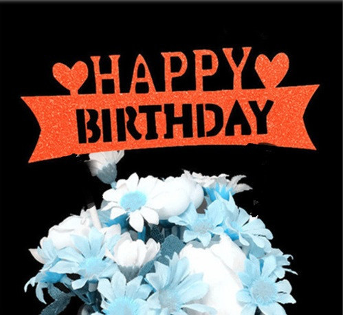 Топпер Happy Birthday для торта 15 на 4 см красный Киев - изображение 1