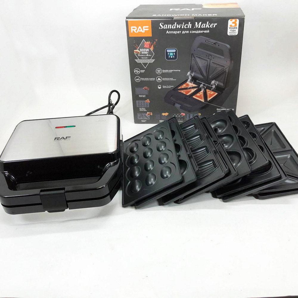 Електрогриль для приготування бургерів вдома RAF R.552 – 7 в 1 800 Вт, Однопостовий контактний гриль ME-87 Львів - фото 5