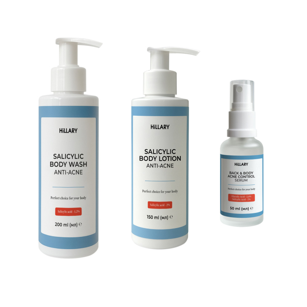 Комплекс потрійного удару проти акне на тілі з саліциловою кислотою Triple-Action Body Acne Control Complex with Salicylic Acid Hillary Київ - фото 1