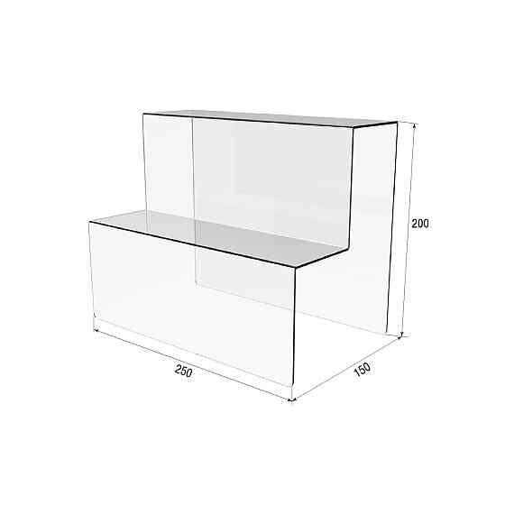 Горка EKOSTAR под товар на 2 ступеньки из акрила 250х200х150 Киев