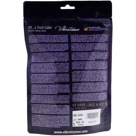 Презервативы Amor Vibratissimo XX... L Fruit Color, 57 мм, 50 шт Sex Aura Киев