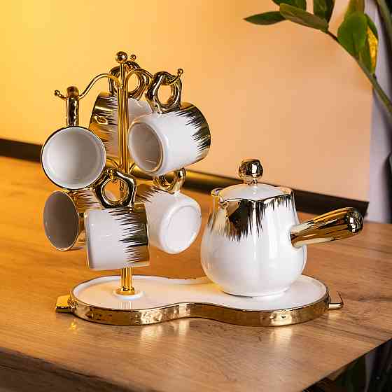 Yiwu Кавовий сервіз на підставці з туркою 450 (мл) 6 чашок по 90 (мл) подарунковий набір чашок Коломия