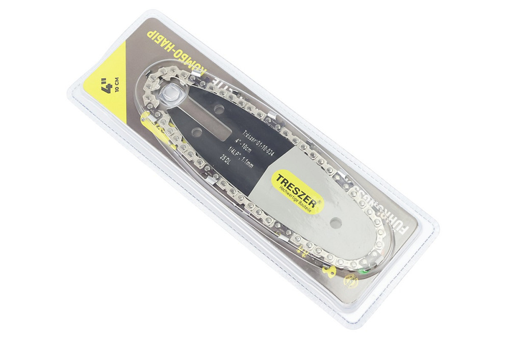 Шина 4"-1,1mm 1/4" 28зв L-14см (Підходить на акумуляторну міні-пилу)  + ланцюг 1/4"-1,1mm-28зв. квад. зуб, на блістері Бершадь - фото 1