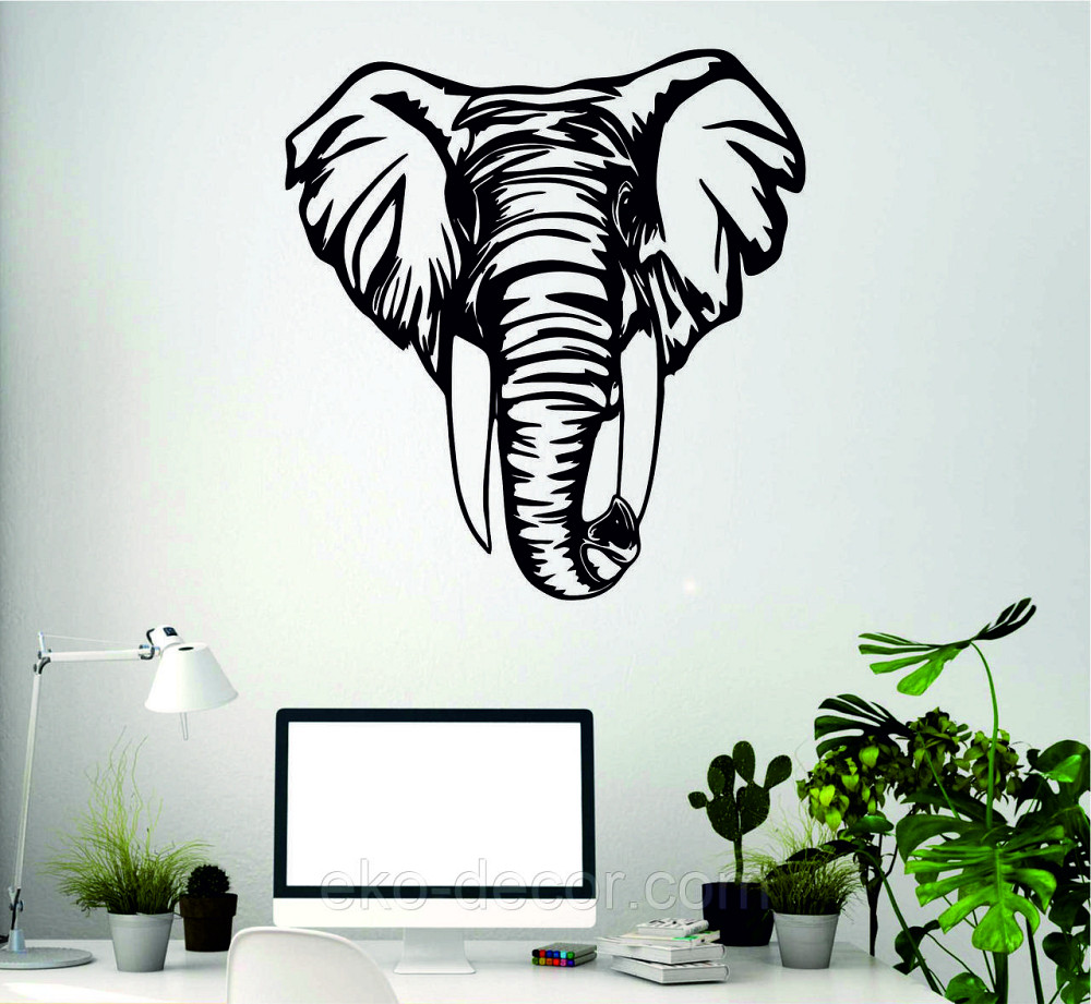 Декоративное настенное Панно «Слон», Декор на стену 90*84 см, Черный Киев - изображение 4