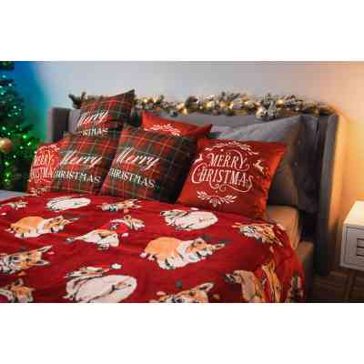 Плед Ardesto Christmas Flannel 160х200см, 100% полиэстер, рождественские корги (ART0119PB) Винница