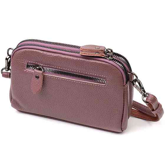 Замечательная сумка-клатч в стильном дизайне из натуральной кожи 22126 Vintage Пудровая Киев