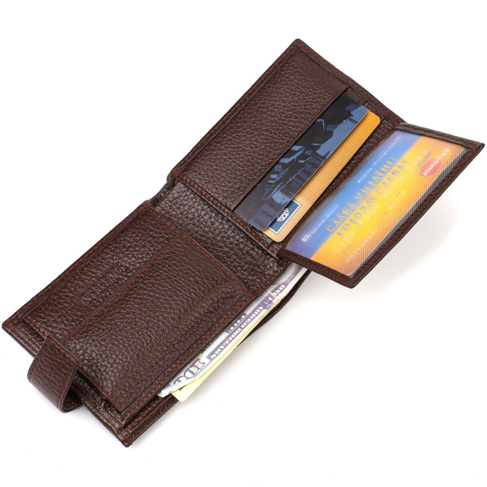 Идеальное портмоне для мужчин из натуральной зернистой кожи Коричневое (CANPELLINI) Киев - изображение 1