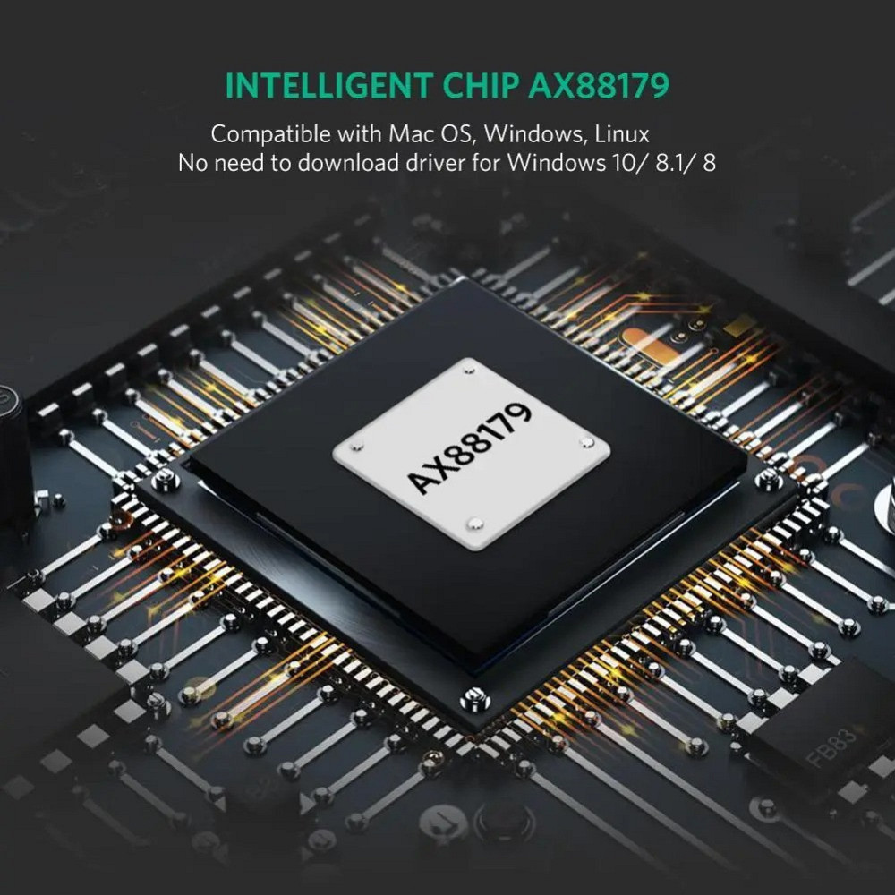 Внешняя сетевая карта Ugreen US236 USB Type-C to 10/100/1000Mbps Ethernet ‎50307 (Черный) Николаев - изображение 6