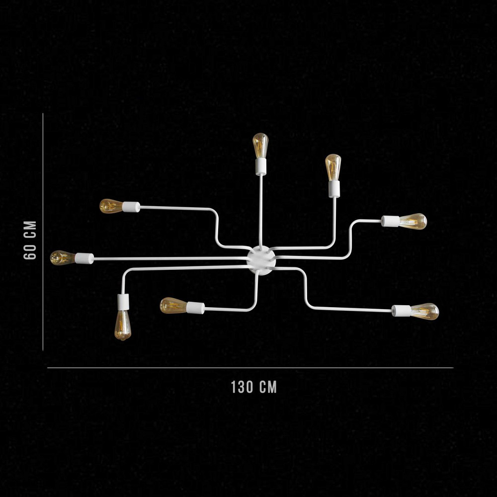 Потолочная люстра паук белая на 8 ламп Maze NL 13060/8W Одесса - изображение 3