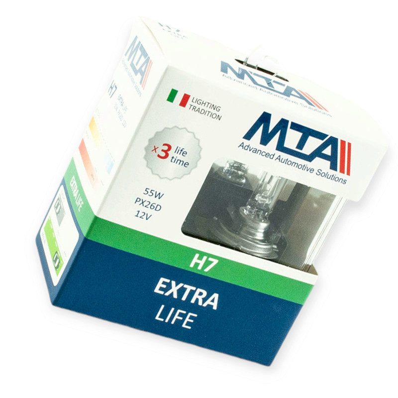 Автолампа 12V 55 W MTA Extra Life (2шт) H7 Мукачево - фото 1