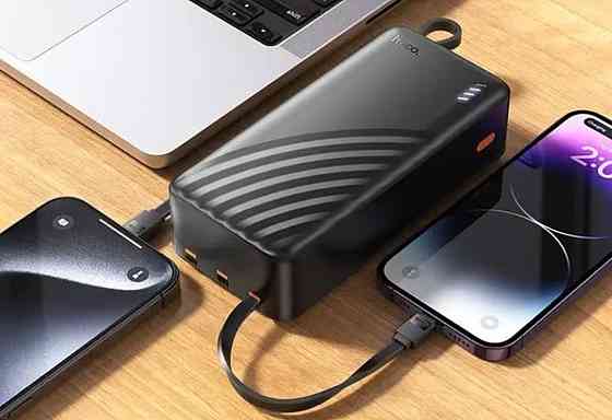 Павербанк 30000mAh з вбудованими кабелями HOCO J146B є ОПТ, дропшипінг. Київ