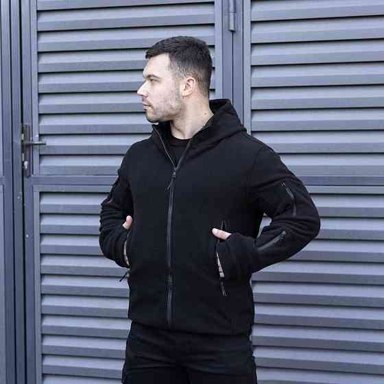 Толстовка мужская флисовая на молнии Pobedov Explorer черная Киев