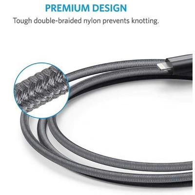 Дата кабель USB 2.0 AM to Lightning 1.8m Powerline Select+ Black Anker (A8013H11) Винница - изображение 5