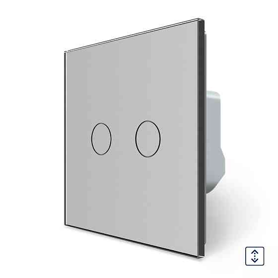 LIVOLO Сенсорний вимикач 2 сенсора для ролет штор воріт жалюзі LIVOLO сірий матовий скло Коломия