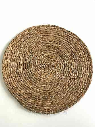 Підтарельник плетений солом'яний "Темна натура" 38 см темний натуральний Київ