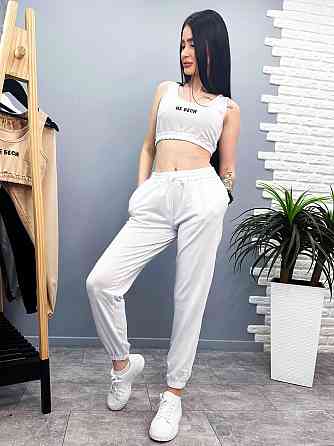 Легкий трикотажний костюм-двійка "Не беси" оптом | Розпродаж моделі Київ