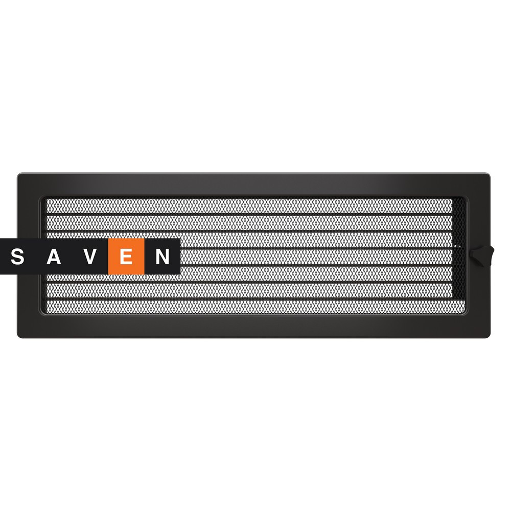 Вентиляційна решітка для каміна SAVEN 17х49 графітова з жалюзі Львів - фото 1