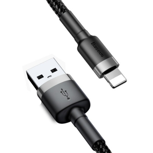 Кабель USB Lightning BASEUS CALKLF-BG1 Cafule 2,4A 1м сірий/чорний Житомир - изображение 1