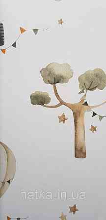 Шпалери флізелінові еко Rasch Kids World II 0.53х10 дитячі повітряні кулісamerети машини тварини на білому Київ