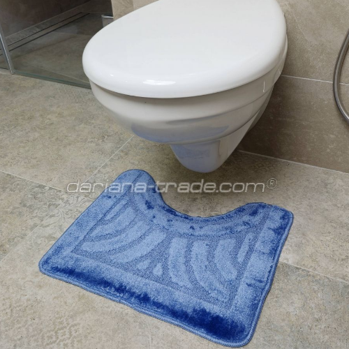 Набір килимків для ванної 50*80см+40*50см U-виріз Орнамент Econom синій поліпропілен Дариана Житомир - фото 5