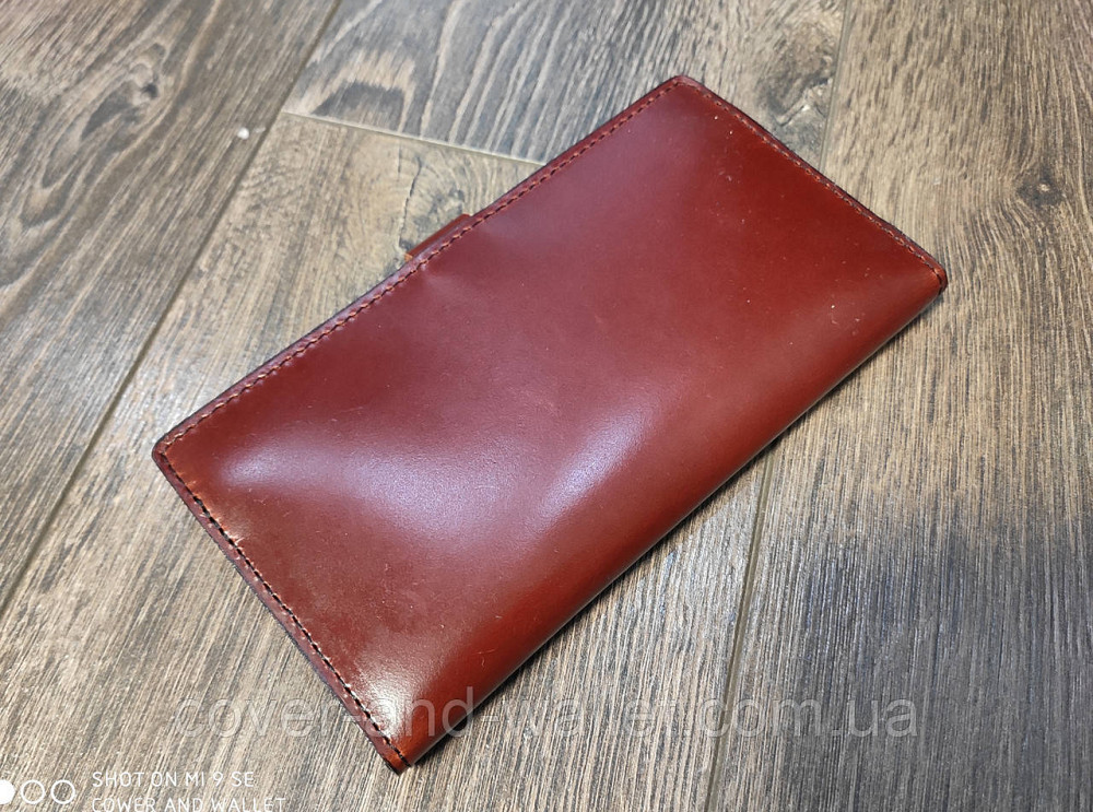 Тонкий мужской кожаный кошелек купюрник ручной роботы Puos Киев - изображение 7