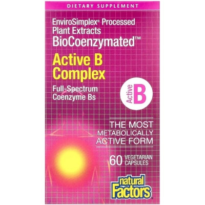 Вітамінно-мінеральний комплекс Natural Factors Активний комплекс вітамінів B, BioCoenzymated, Active B Complex, 60 вег (NFS-01132) Вінниця - фото 1