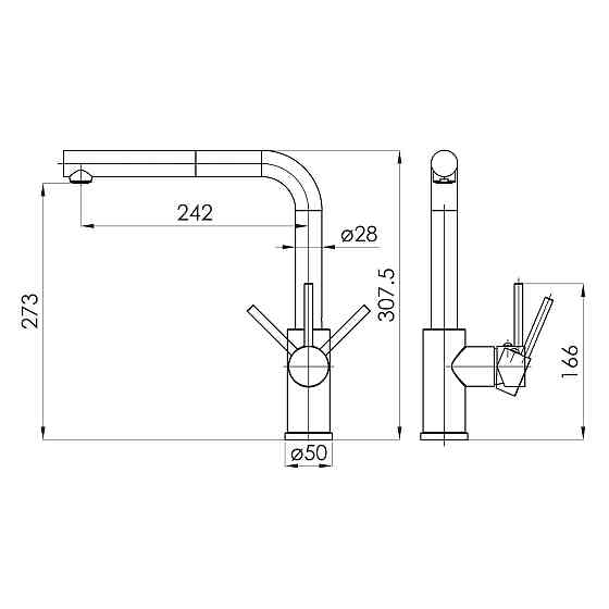 Смеситель для кухни IMPRESE ARGO-S с выдвижным изливом f03409001DC Киев