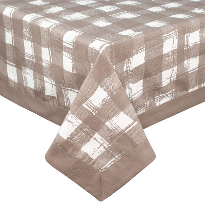 Скатерть Home Line с рамкой Клеточка капучино, 140х180см (158356) Вінниця - фото 1
