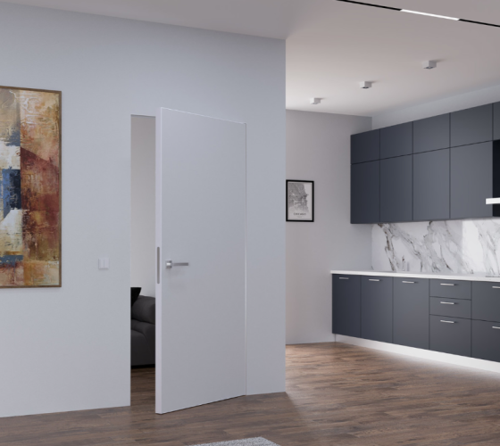 Межкомнатные двери скрытого монтажа Abwehr Smart Invisible Outside Кромка белая 820х2005 мм Киев