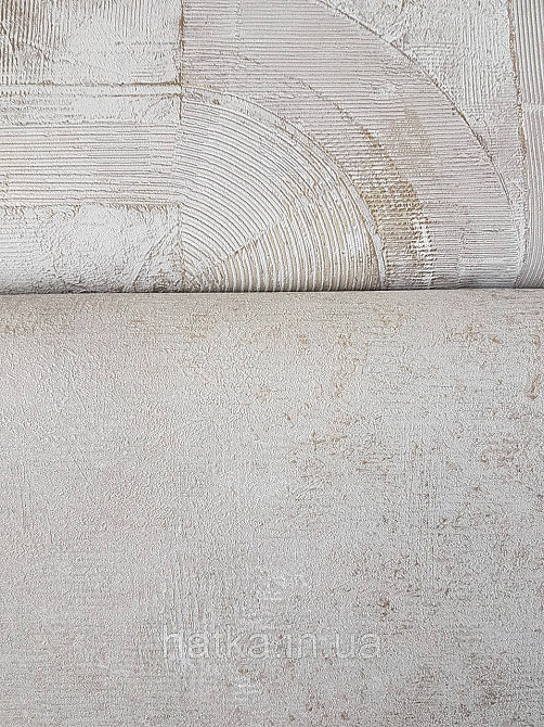 Обои виниловые на флизелине метровые Sintra Edelina под штукатурку структурные бежевые золотистые Киев - изображение 3