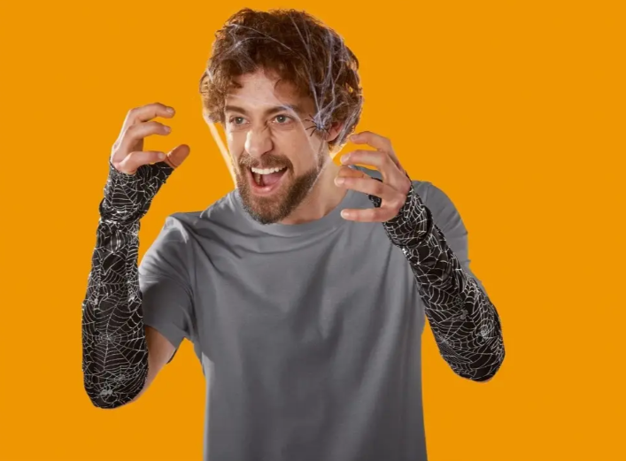 Рукавички на Хеллвін без пальців one size чорно-сріблястий Київ - фото 2