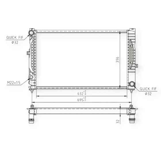 Радиатор двигателя Фольцваген Passat, Audi A4, A6, Шкода Superb (95-08) охлаждения Мукачево