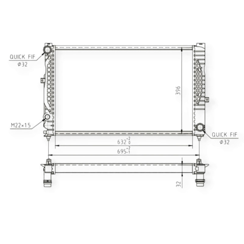 Радіатор двигуна Фольцваген Passat, Audi A4, A6, Шкода Superb (95-08) охолодження Мукачево - фото 1