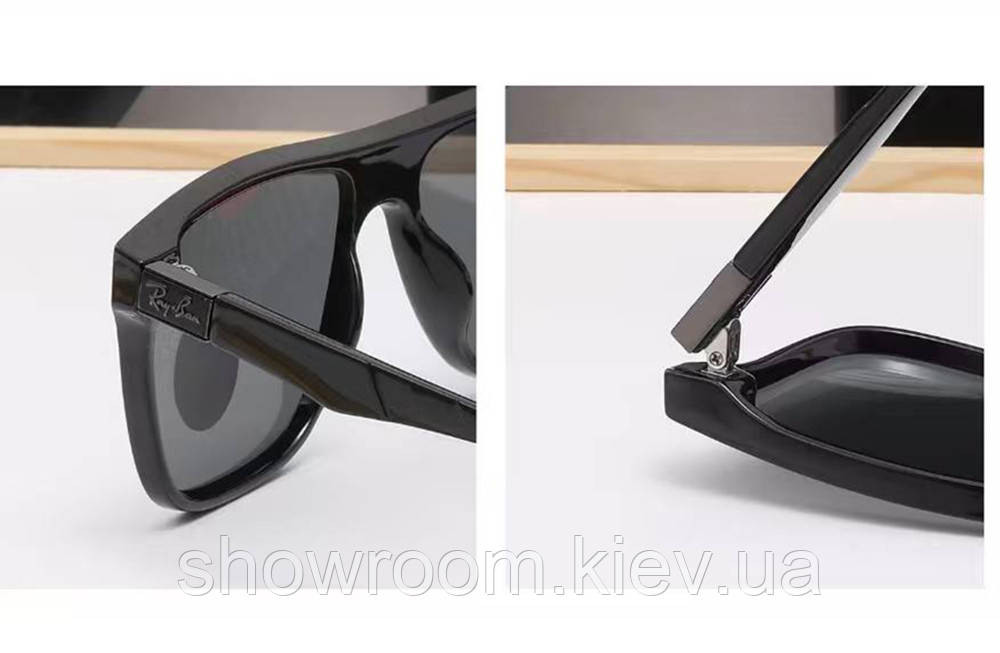 Мужские солнцезащитные очки с поляризацией Ray Ban (69092) черные Киев - изображение 3