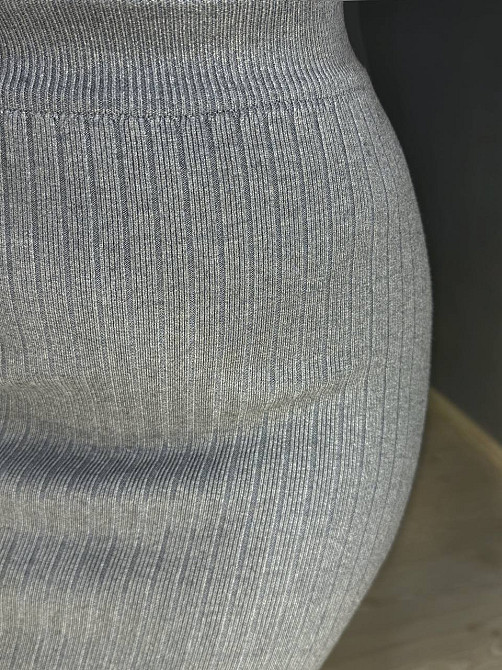 Спідниця жіноча My fashion 478-123-70 в'язана в рубчик середньої довжини з розрізом , сірий, one size Київ - фото 18