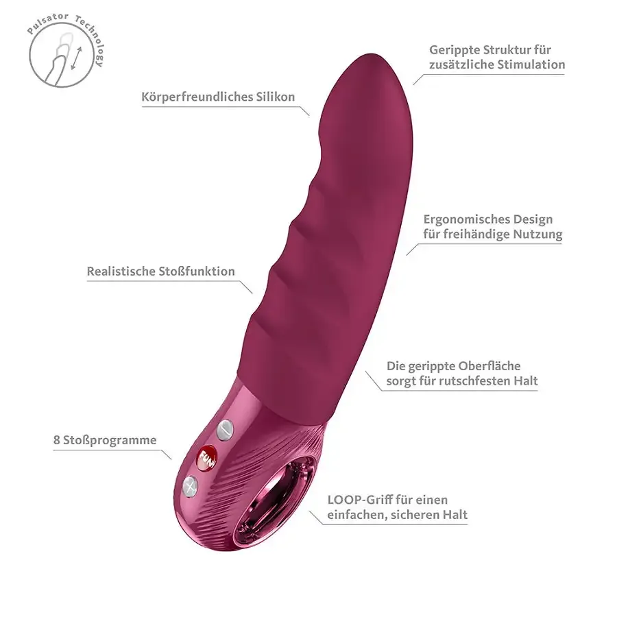 Пульсатор Fun Factory Stronic Deep, Wine Red, 8 режимів роботи, перезаряджуваний Львів - фото 9