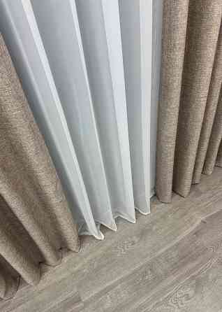 Однотонна тканина "Льон мішковина" висота 2,8м колір світло-кавовий 113ш Київ